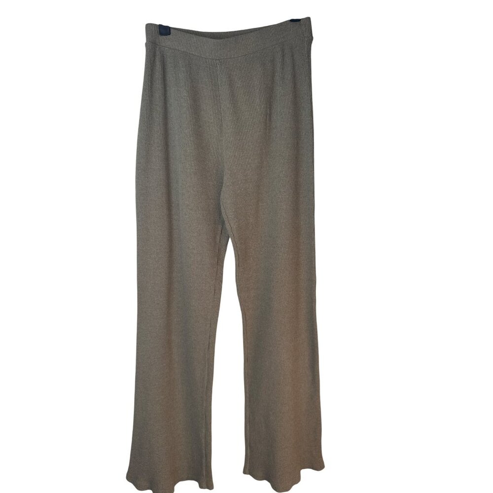 2/$30 ZARA Stretch Ribbed Knit Pants M Olive Green Comfortable & Versatile